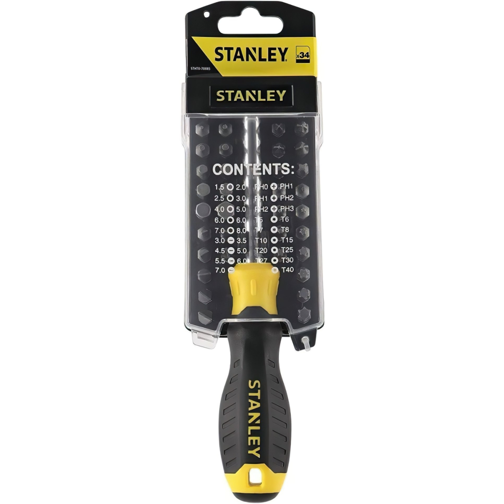 Набір викруток Stanley Multibit багатофункціональна з 34 насадками. (STHT0-70885)
