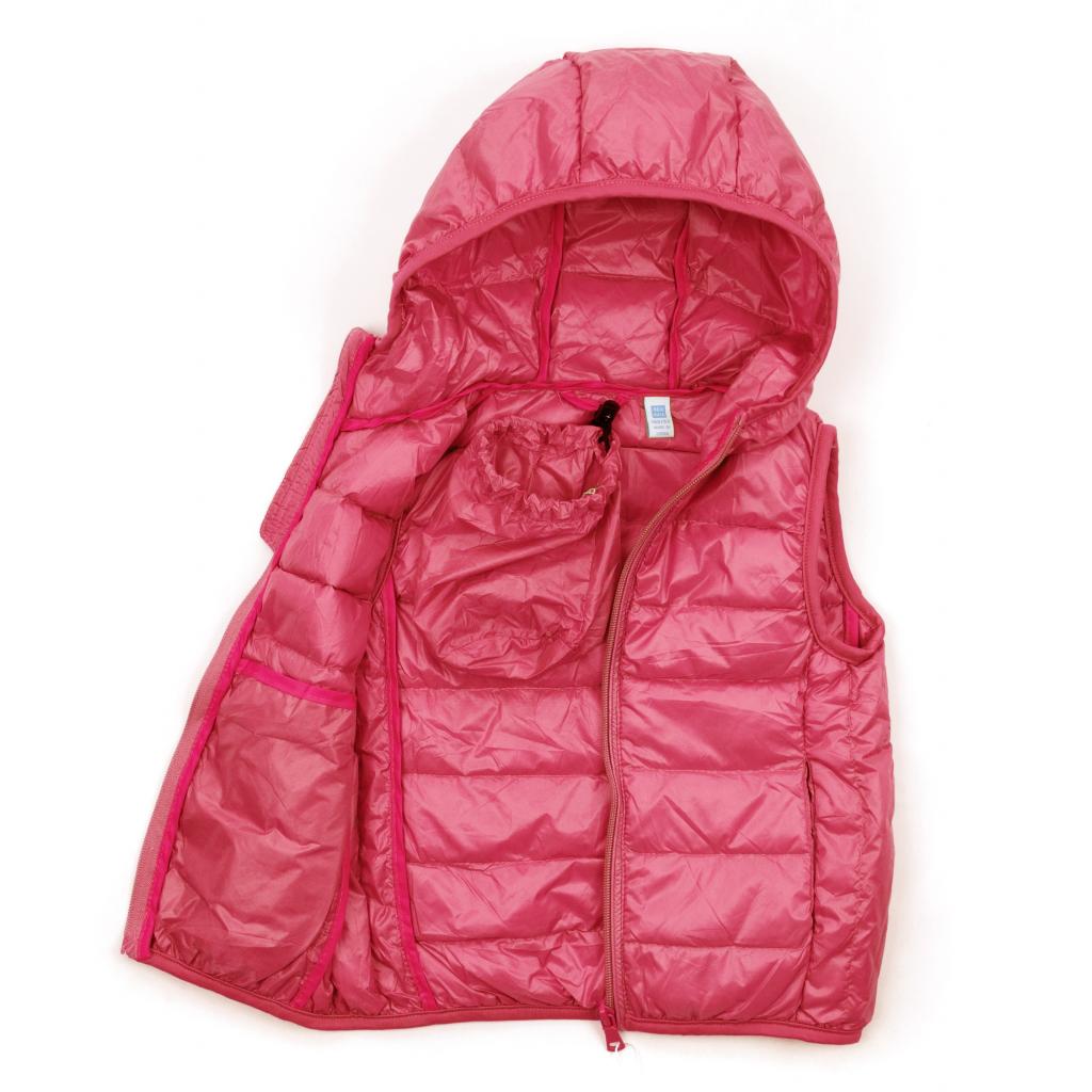 Жилет дитячий Kurt пуховий з капюшоном (V-HT-580T-116-pink)