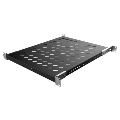 Полка 19" 1U глиб. 425-505мм, регульована RAL 9005 Mirsan (MR.SBR60.01_YK)