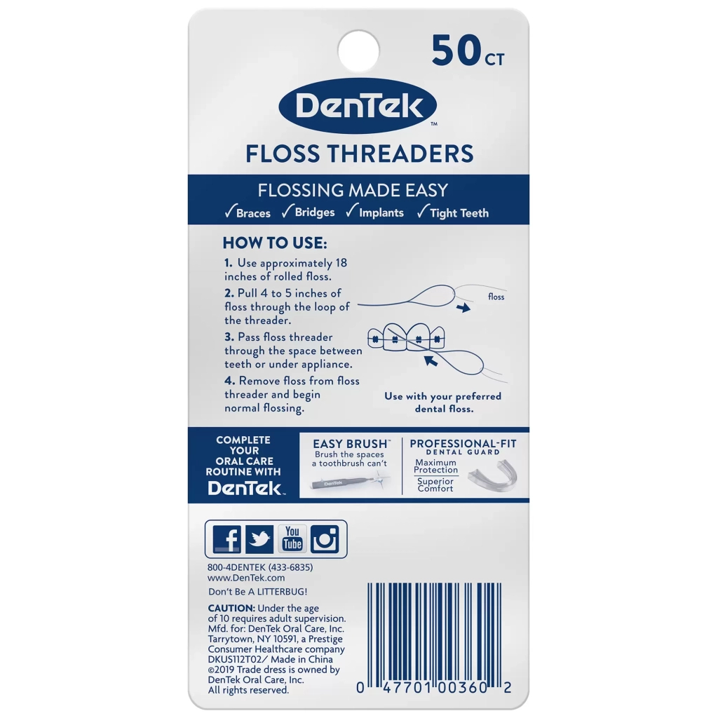Зубна нитка DenTek Направлювачі флоса 50 шт. (047701002056)