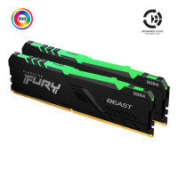 Модуль пам'яті для комп'ютера DDR4 32GB (2x16GB) 3600 MHz Fury Beast RGB Kingston (KF436C18BBAK2/32)