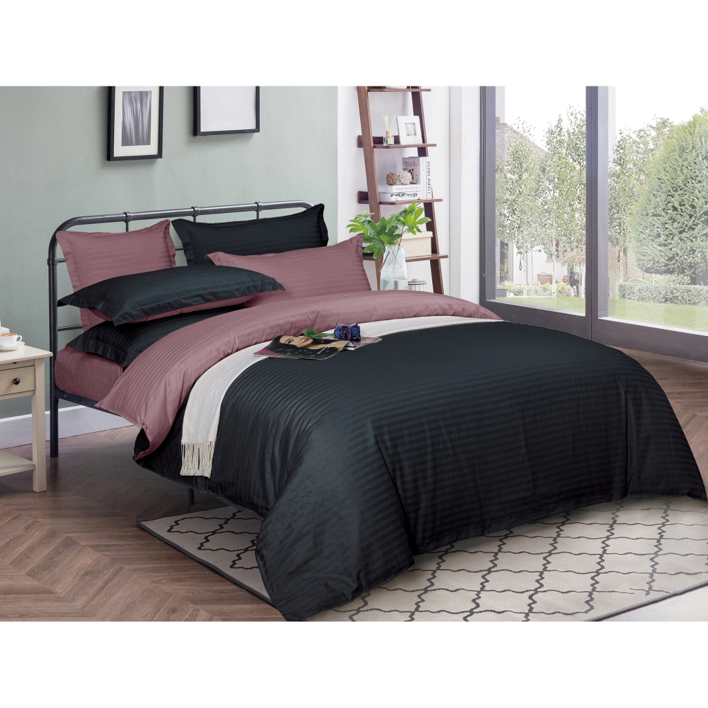 Постільна білизна MirSon Satin Stripe 30-0021 + 30-0008 Dorimel 160х220 Сімейний (2200005267929)