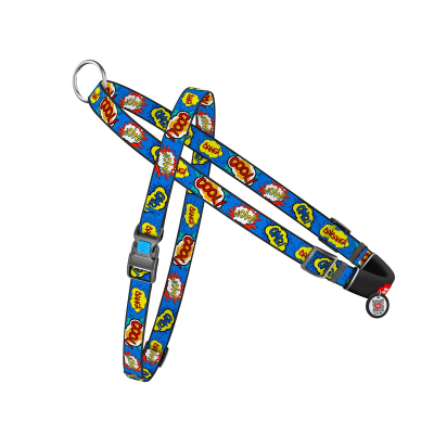 Шлея для собак WAUDOG Nylon з QR-паспортом "ВАУ" S (5463)