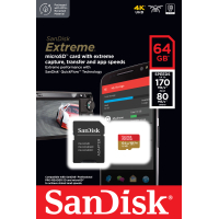 Карта пам'яті SanDisk 64GB microSD class 10 UHS-I U3 Extreme (SDSQXAH-064G-GN6MA)