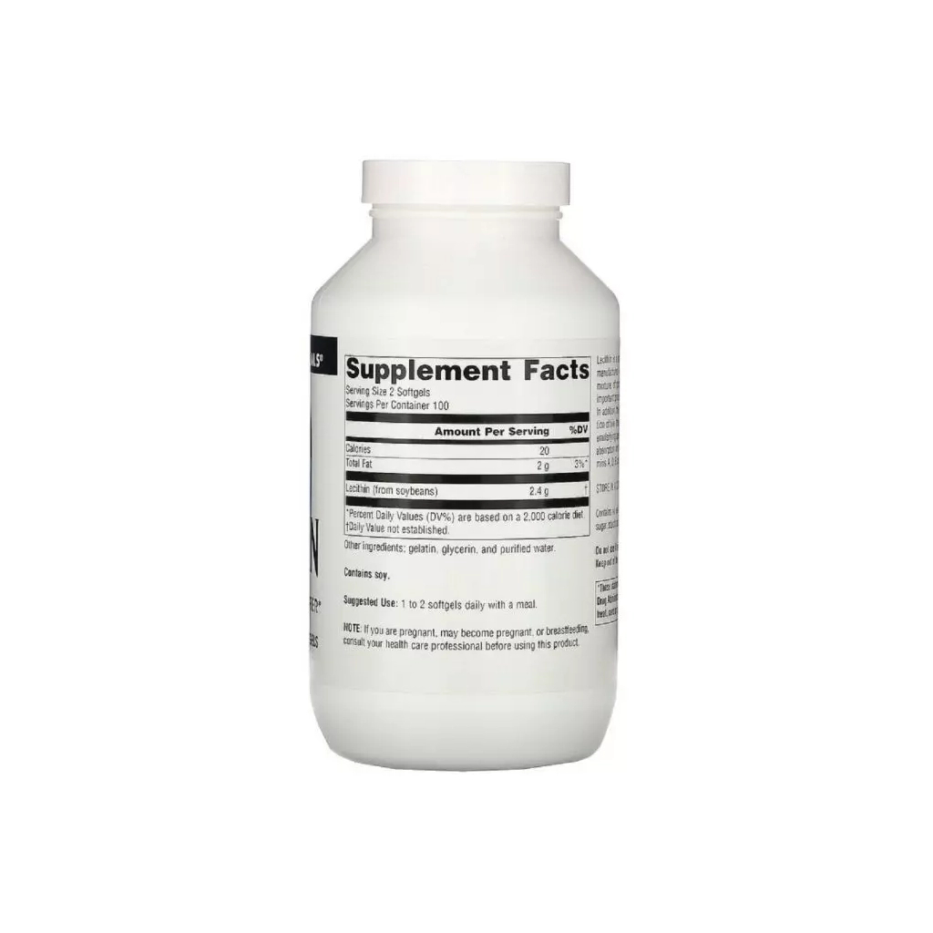 Амінокислота Source Naturals Лецитин 1200мг, 100 желатинових капсул (SN0616)