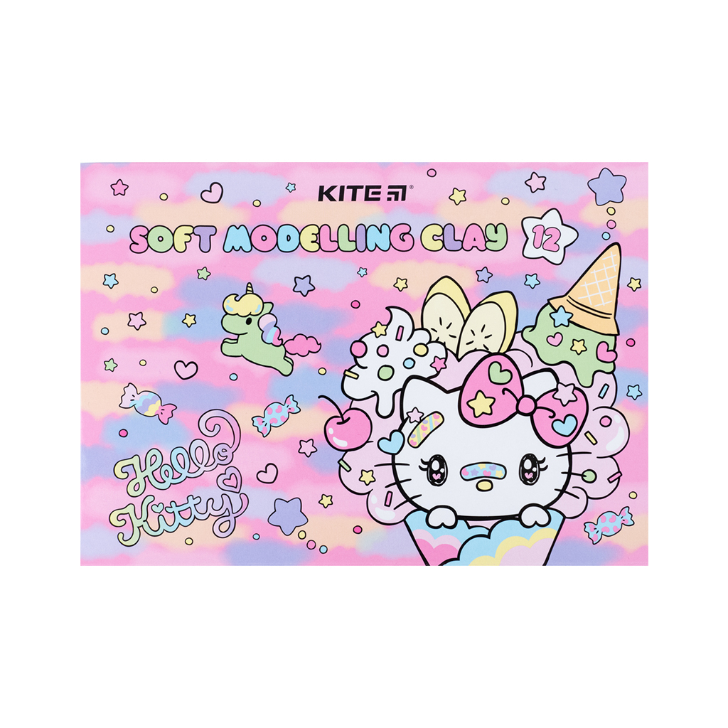 Пластилін Kite Hello Kitty восковий, 12 кольорів, 240 г (HK23-1086)