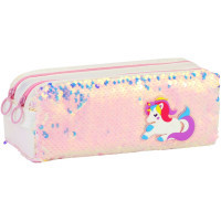 Cool For School pencil case 2 compartments with sequins and appliqué Pink (CF6615-pink)
