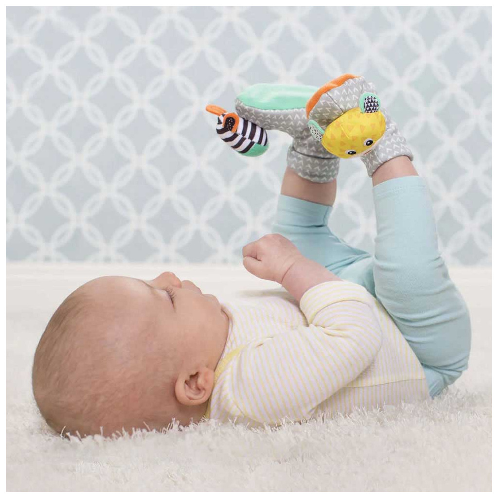 Розвиваюча іграшка Infantino Шкарпетки брязкальця Зебра та тигр (206893I)