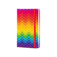 Notebook Optima A5 Rainbow, hard cover textile, rubber, cell block (O27190-02)