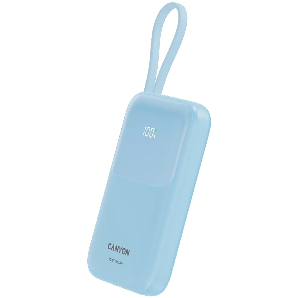 Повербанк Canyon 10000mAh OnPower 101 PD/22.5W built-in cable Blue (CNS-CPB101BL)