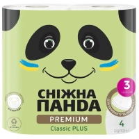 Toilet paper Snow Panda Premium Classic Plus 3 layers 4 rolls (4820183972828)