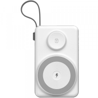 Батарея універсальна Choetech Magnetic Wireless 10000mAh 15W, PD, QC/3.0, 3in1charg. with build-in cable (B695-GW)