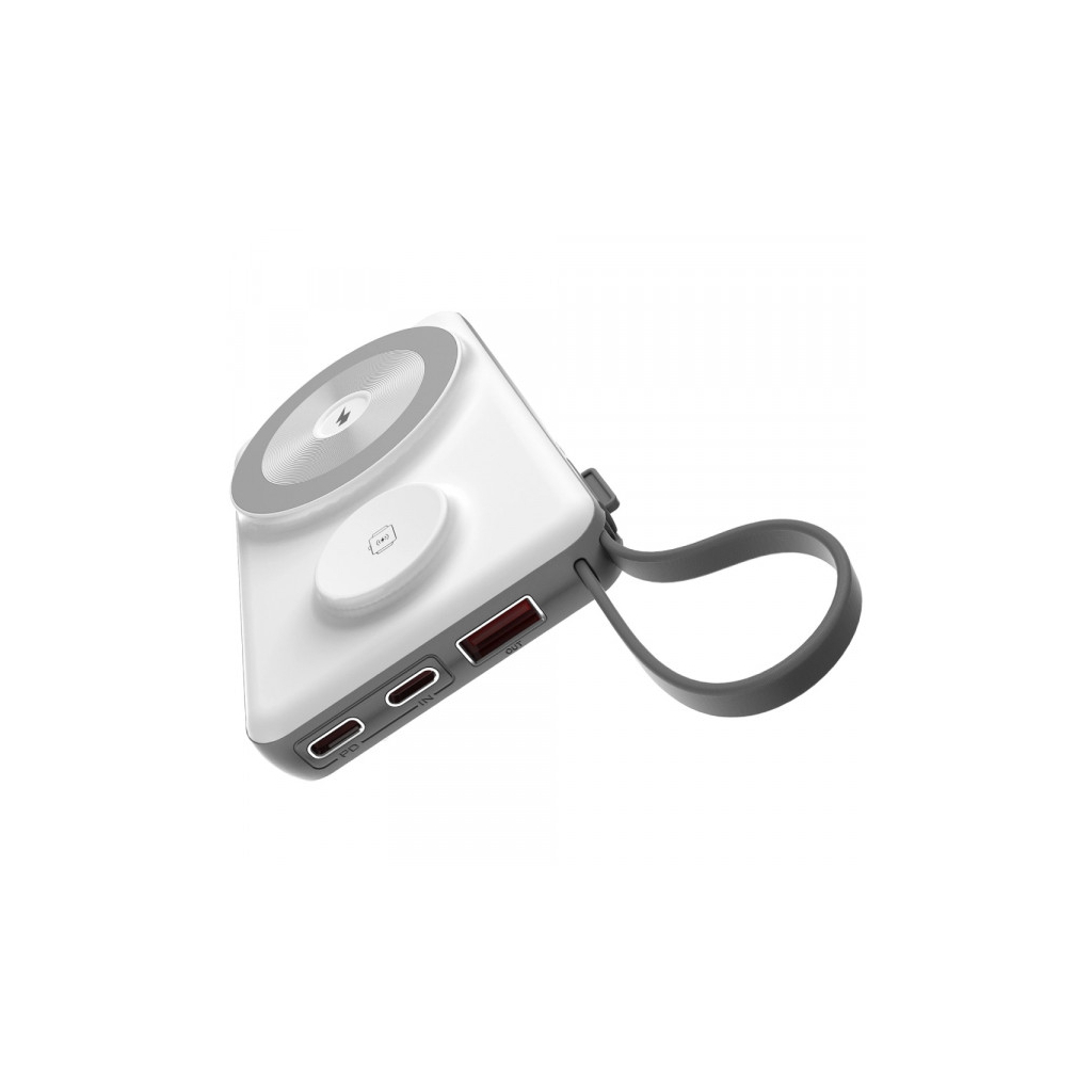 Повербанк Choetech Magnetic Wireless 10000mAh 15W, PD, QC/3.0, 3in1charg. with build-in cable (B695-GW)