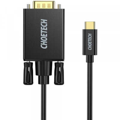Кабель мультимедійний USB-C to VGA M 1.8m black Choetech (XCV-1801-BK)