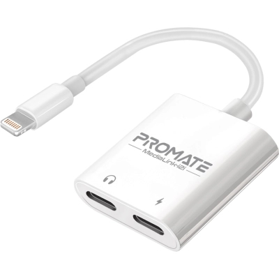 Адаптер Lightning to Lightning 12W + Lightning audio Promate (medialink-i2i)