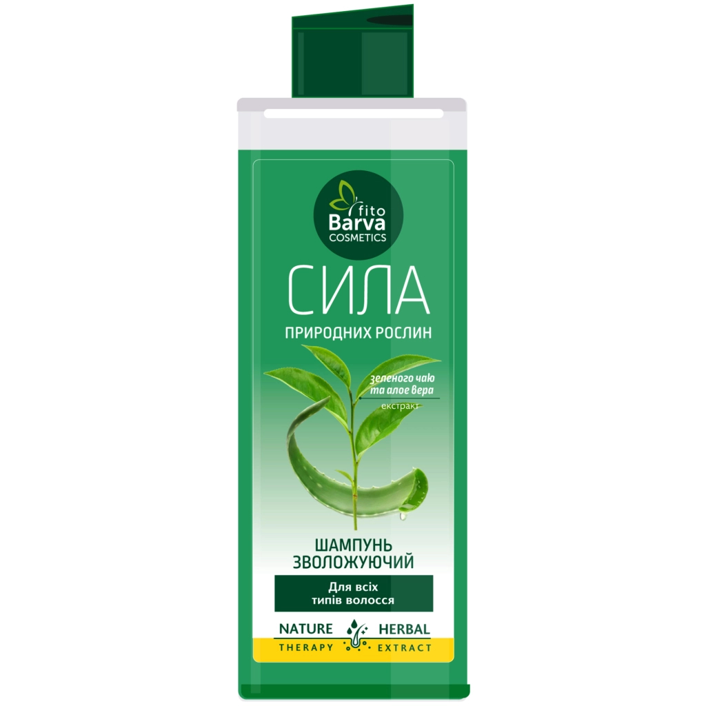 Шампунь Fito Barva Для всіх типів волосся зволожуючий Зелений чай та алое вера 400 мл (3800237460113)