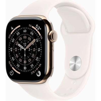 Смарт-годинник Apple Watch Series 11 GPS + Cellular 42mm Gold Titanium Case with Light Blush Sport Band - M/L (MF8X4RK/A)