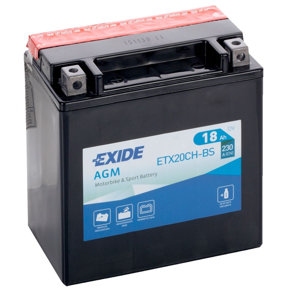 Акумулятор автомобільний EXIDE Акумулятор Мото EXIDE 18Ah Ев (-/+) (230EN) (д150*ш90*в160) ETX20CH-BS (ETX20CH-BS) Акумулятор автомобільний EXIDE Акумулятор Мото EXIDE 18Ah Ев (-/+) (230EN) (д150*ш90*в160) ETX20CH-BS (ETX20CH-BS)