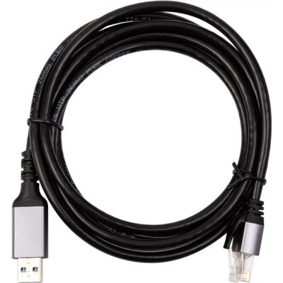 Дата кабель USB AM to RJ45 Ethernet 2.0m CAT6 UTP PowerPlant (CA914982)