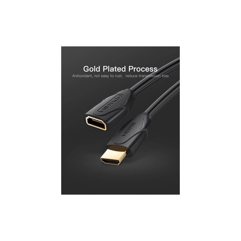 Кабель мультимедійний HDMI M to HDMI F 2.0m 4K60Hz black Vention (VAA-B06-B200) Кабель мультимедійний HDMI M to HDMI F 2.0m 4K60Hz black Vention (VAA-B06-B200)