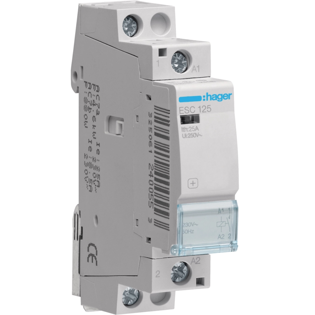 Автоматичний вимикач Hager 25 A 230V 1NO 1P (A) (ESC125) Автоматичний вимикач Hager 25 A 230V 1NO 1P (A) (ESC125)