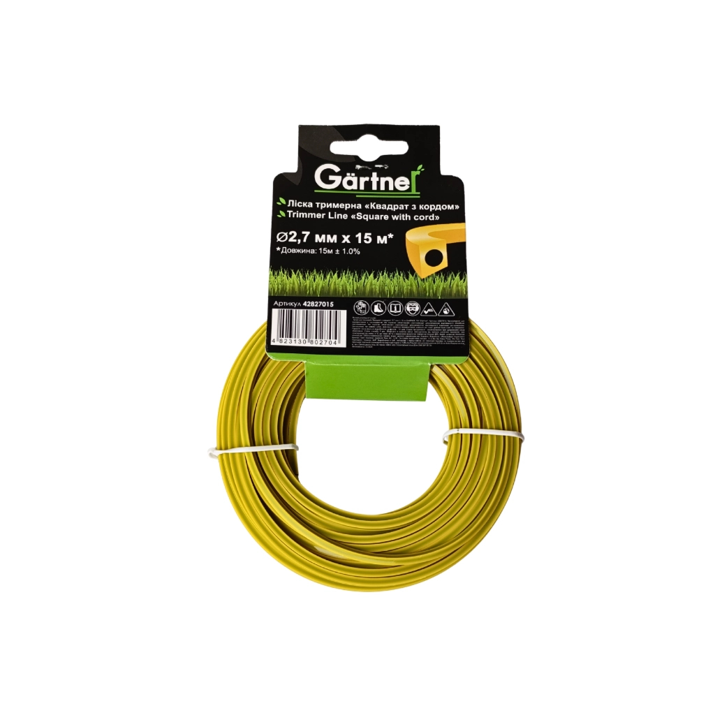 Жилка косильна Gartner "Квадрат з кордом" 2,7 мм × 15 м (42827015) Жилка косильна Gartner "Квадрат з кордом" 2,7 мм × 15 м (42827015)