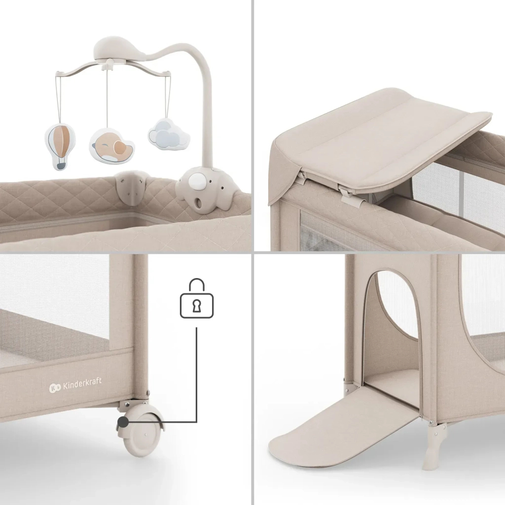 Дитячий манеж Kinderkraft с пеленатором Leody Up Beige (5902533930128) Дитячий манеж Kinderkraft с пеленатором Leody Up Beige (5902533930128)