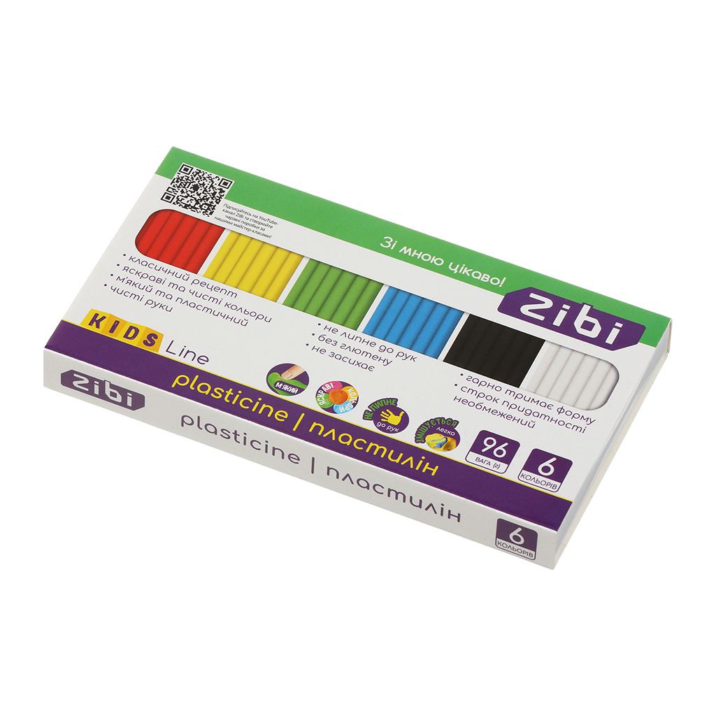 Пластилін ZiBi KIDS Line 6 кольорів, 96 г (ZB.6271) Пластилін ZiBi KIDS Line 6 кольорів, 96 г (ZB.6271)