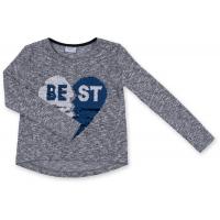 Кофта дитяча Breeze з аплікацією з паєток "BEST" (1257_1-116G-gray blue)