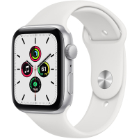 Смарт-годинник Apple Watch SE GPS, 44mm Silver Aluminium Case with White Sport Ba (MYDQ2UL/A)