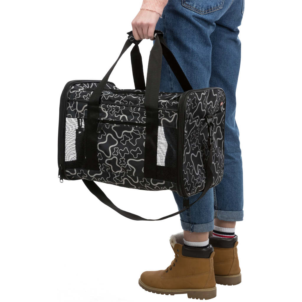 Переноска для тварин Trixie Adrina Carrier 26x27х42 см (чорна з сірим) (4011905028897)