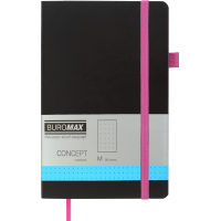 Notebook Buromax Concept 125x195 mm 96 sheets in point cover made of artificial leather Pink (BM.291362-10)