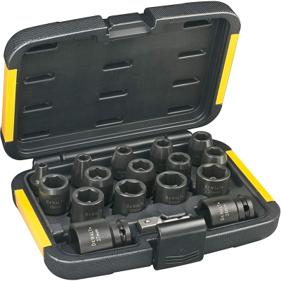 Набір торцевих головок DeWALT ударних торцевих 1/2" EXTREME IMPACT, 17 шт (DT7506)