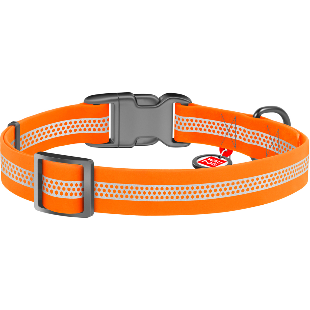 Нашийник для тварин WAUDOG Waterproof пластикова пряжка L Ш 25 мм Д 34-49 см помаранчевий (26144)