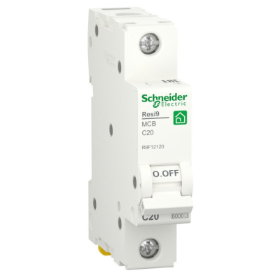 Автоматичний вимикач Schneider Electric RESI9 6kA 1P 20A C (R9F12120)