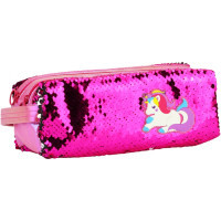 Cool For School pencil case 2 compartments with sequins and appliqué Purple (CF6615-purple)