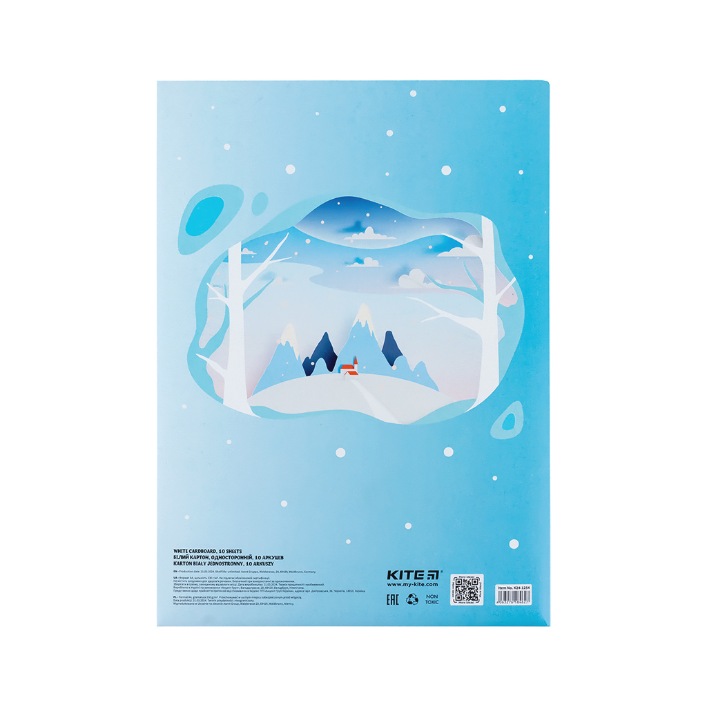 Білий картон Kite A4 10 аркушів (K24-1254)