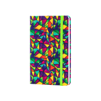 Notebook Optima A5 Rainbow, hard cover textile, rubber, cell block (O27190-03)
