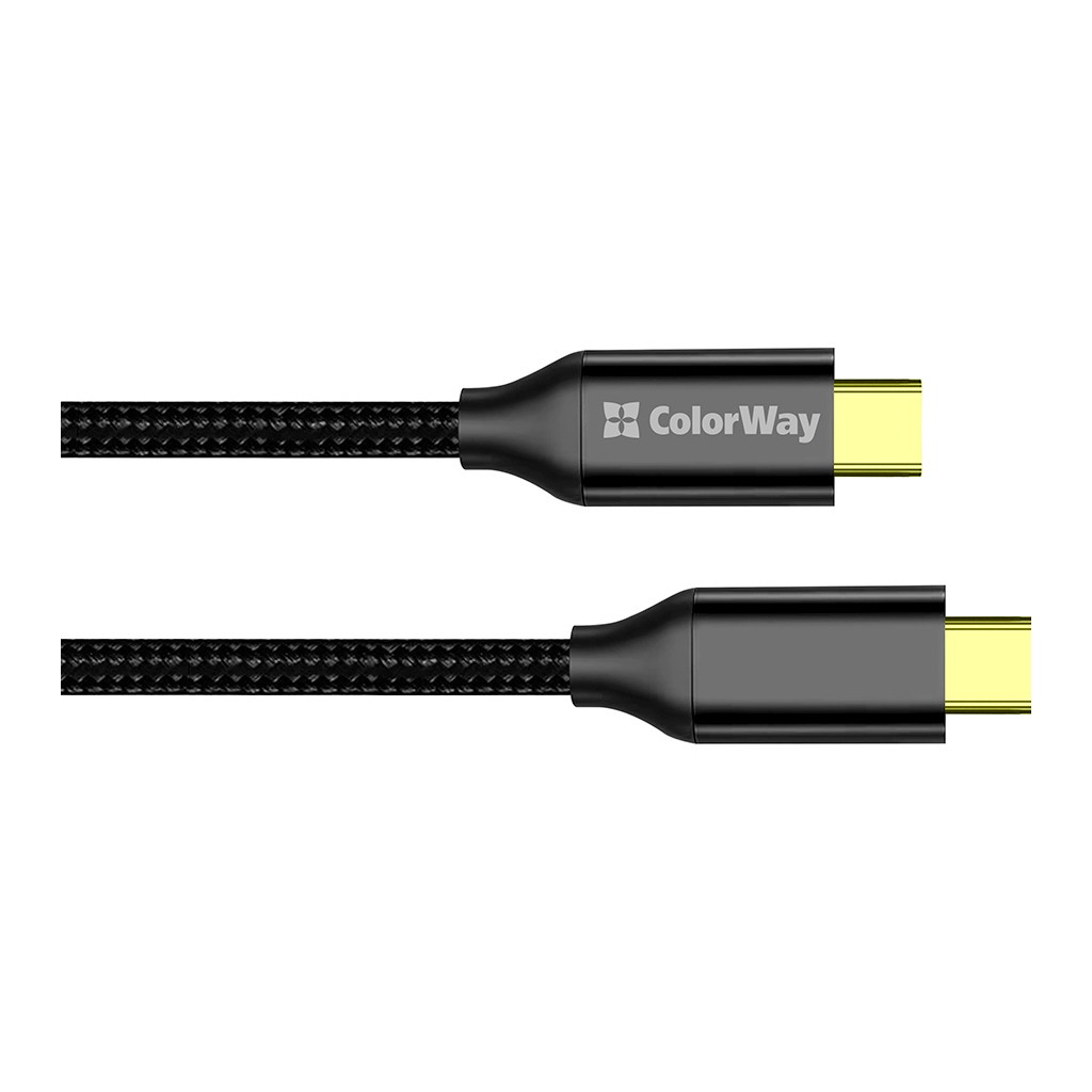 Дата кабель USB-C to USB-C 1.0m USB3.2 (20Gbps 4K PD100W) Gen2 5А black ColorWay (CW-CBPDCC062-BK)