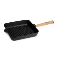 Frying pan Brizoll Optima cast iron square Grill with a handle 280x280x50 mm (O282850G-P)