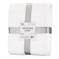 Plaid ARDESTO Jacquard Braid 160x200cm, 100% polyester, ivory (ART0201JB)