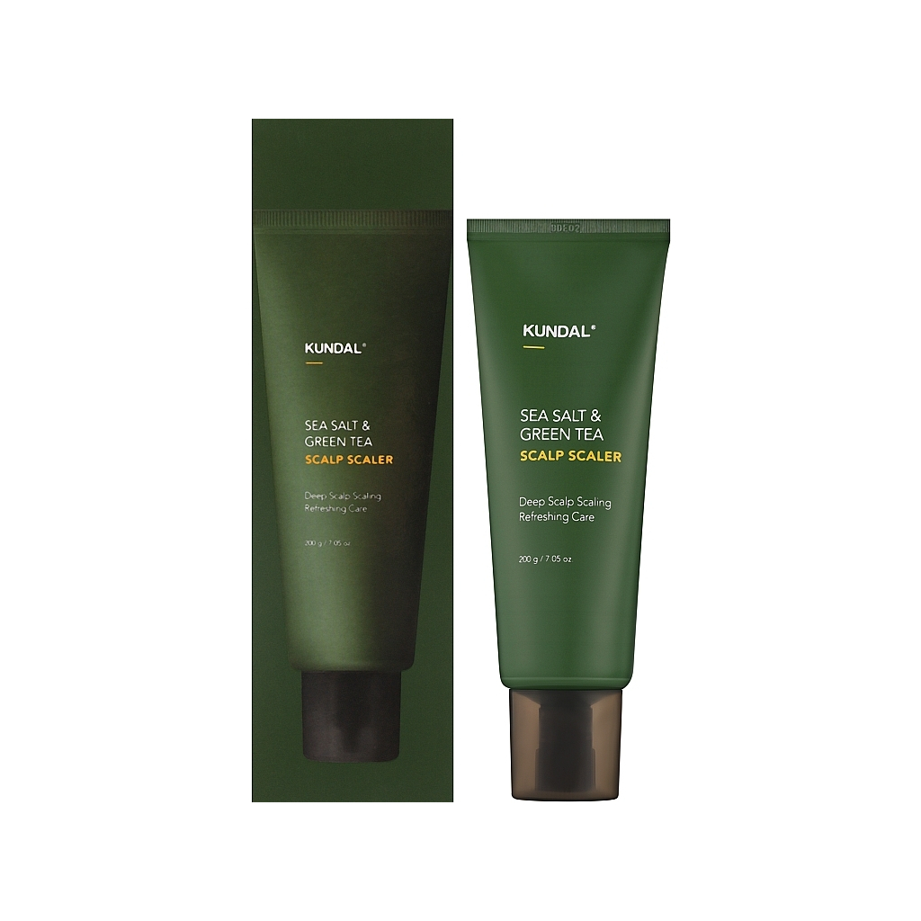 Скраб для шкіри голови Kundal Sea Salt & Green Tea Scalp Scaler Herb Mint 200 г (8809809420659)