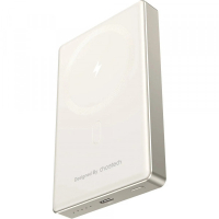 Батарея універсальна Choetech Magnetic Wireless 10000mAh 20W, PD, Qi-15W, USB-C In/Out Ultra-thin, Beige (B739-CCCWH)