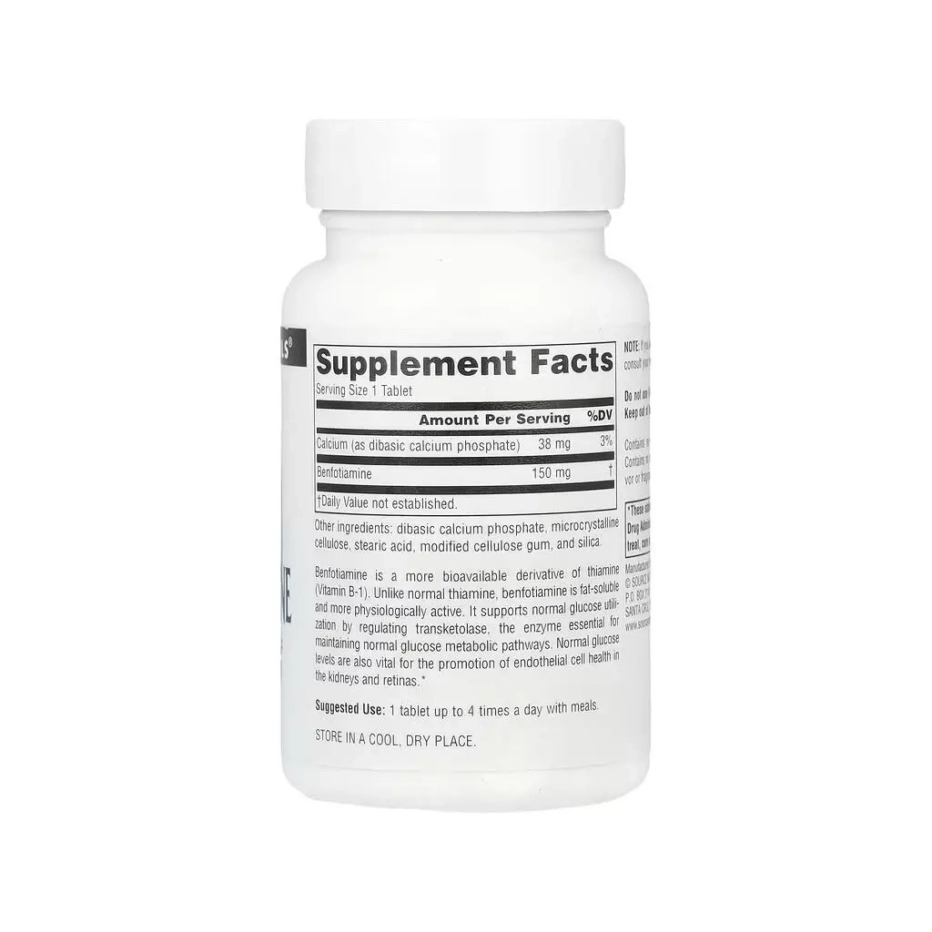 Вітамінно-мінеральний комплекс Source Naturals Бенфотіамін, 150 мг, Benfotiamine, 120 таблеток (SNS-01907)