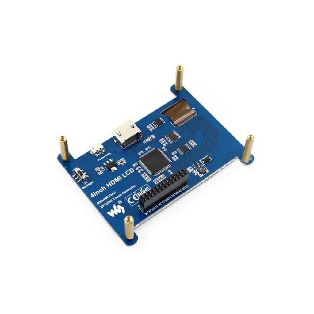 Екран для Мікро ПК Waveshare Екран Waveshare 4" 800x480 LCD IPS Resistance TS HDMI для Raspberri Pi3/4/5 WAV-12030 (RA333)