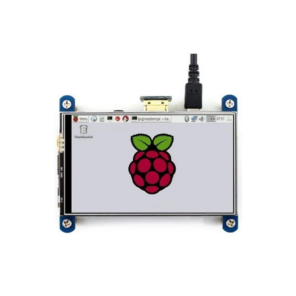 Екран для Мікро ПК Waveshare Екран Waveshare 4" 800x480 LCD IPS Resistance TS HDMI для Raspberri Pi3/4/5 WAV-12030 (RA333)