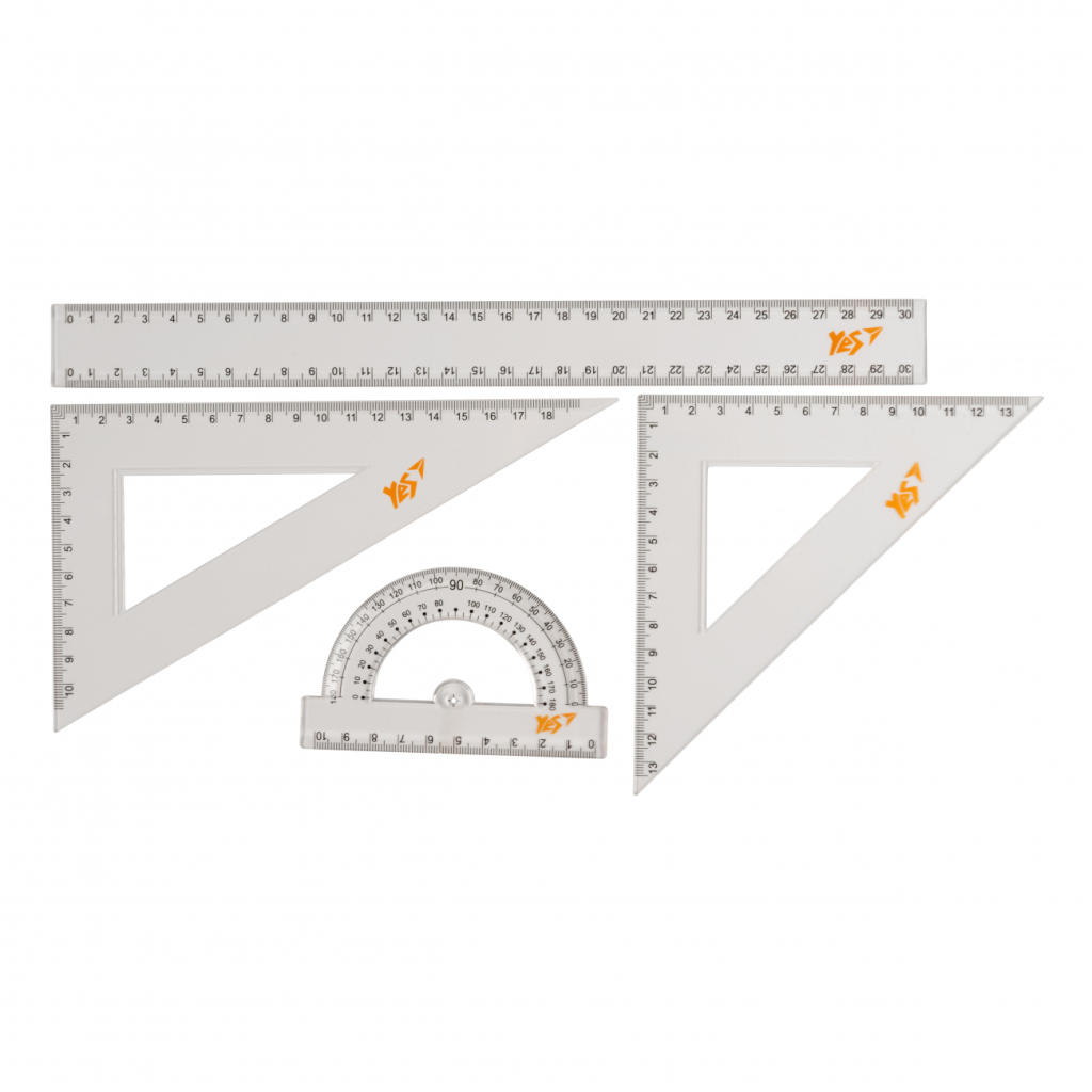 Лінійка Yes набір 4 предмета лінійка 30 см (370258)