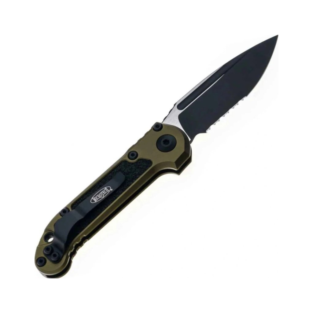 Ніж Microtech L.U.D.T S/E Gen III., чорний клинок, напівсеррейтор, руків'я OD green (1135-2OD) Ніж Microtech L.U.D.T S/E Gen III., чорний клинок, напівсеррейтор, руків'я OD green (1135-2OD)