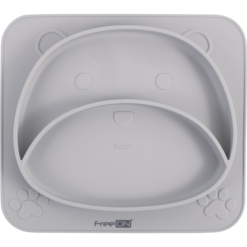 Тарілка дитяча FreeON Bear,силіконова, grey (39678) Тарілка дитяча FreeON Bear,силіконова, grey (39678)