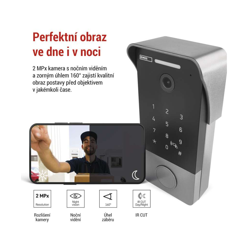 Дверний дзвінок EMOS H4034 IP-21PoE Wi-Fi (H4034)